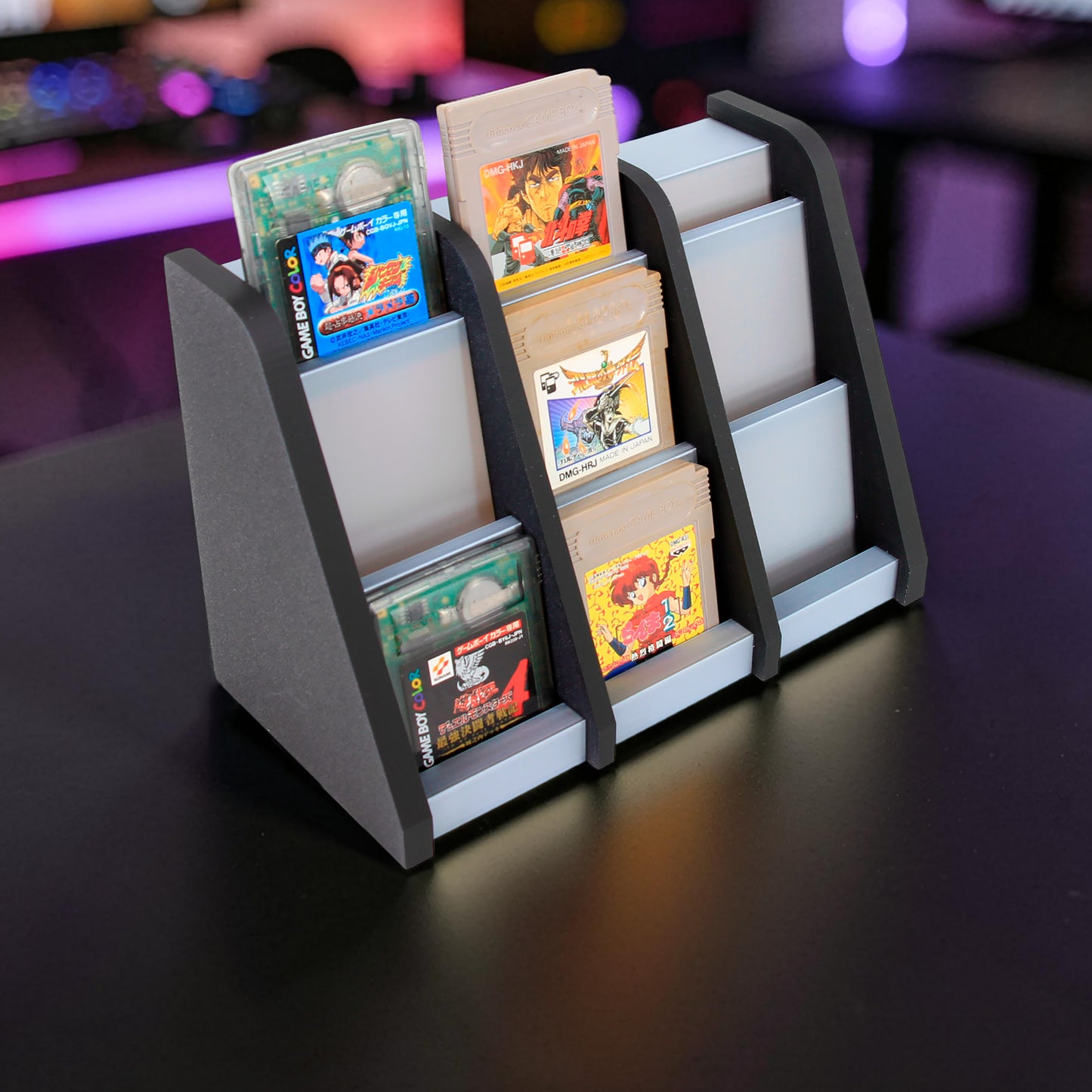 Game Holder Display Stand Compatible With Gameboy Color and Original Gameboy Cartridges, Sturdy Game Case Organizer Tower Holds 9 Game Boy Games