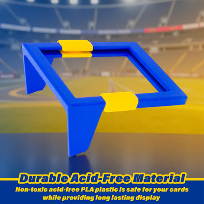 Football Card Toploader Display Stand – 3 Pack Top Loader Stand Blue & Yellow Los Angeles Team Colors Compatible With Panini Topps Bowman