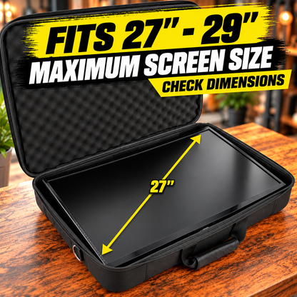 Portable Monitor Case Fits 24–29 Inch Gaming Monitors or Laptops – Hard Shell EVA Screen Cover with Padding & Accessory Storage for 24” & 27” Displays