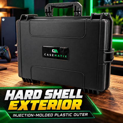 Hard Shell Travel Case Compatible with Xbox Series X Console, Controllers, Headset and Accessories - Waterproof and Crushproof with Foam
