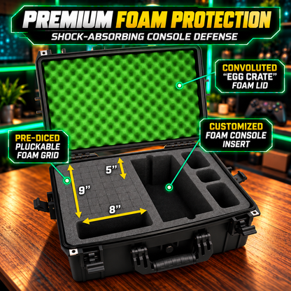 Hard Shell Travel Case Compatible with Xbox Series X Console, Controllers, Headset and Accessories - Waterproof and Crushproof with Foam