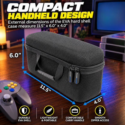 N64 Game Cartridge Storage Case Compatible with 12 Nintendo 64 Game Cartridges, Retro Video Game Organizer with Padded Game Holder