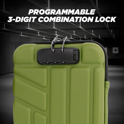 Locking Pistol Case Fits Small to Large 9mm Pistols with Room For Extra Clips and Attachments - Premium Handgun Case with Lock Zippers