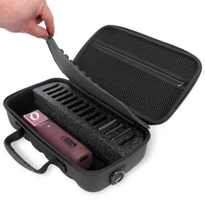 Hair Clipper Case For Barbers Compatible with 14 Metal Andis, Oster, Wahl - Detachable Clipper Blades, Includes Black Carry Case Only
