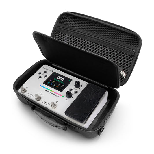 Carrying Case Compatible with MOOER GE100Pro Li Guitar Multi Effects Pedal - Hard Shell Travel Case with Handle and Strap for Guitar Gear Storage