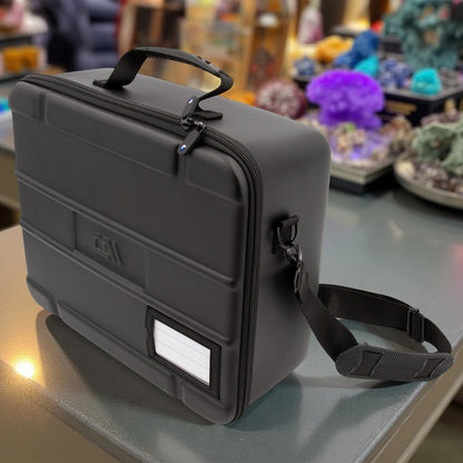 Rock Collection Travel Case - 144 Slot Rock Collection Box with Four Protective Foam Trays, Crystal Storage and Travel Case with Shoulder Strap