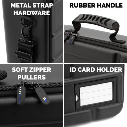 Miniature Carrying Case - Fully Customizable Miniature Storage Case with Two Pluck Foam Foam Trays For Minis, with Shoulder Strap
