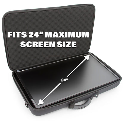 Portable Monitor Case for 15.6" to 24" Gaming Monitors - Hard Shell EVA Screen Cover with Padded Foam Fits Accessories for 15.6-17.3" Screens