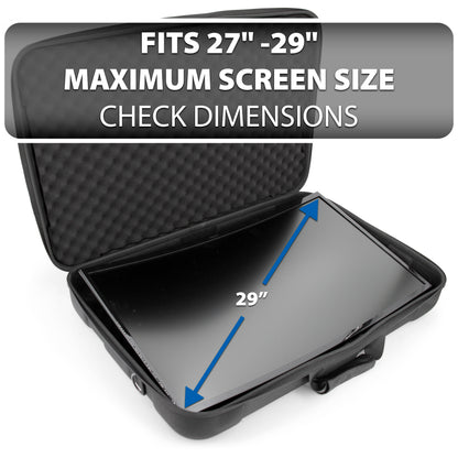 Portable Monitor Case Fits 24–29 Inch Gaming Monitors or Laptops – Hard Shell EVA Screen Cover with Padding & Accessory Storage for 24” & 27” Displays