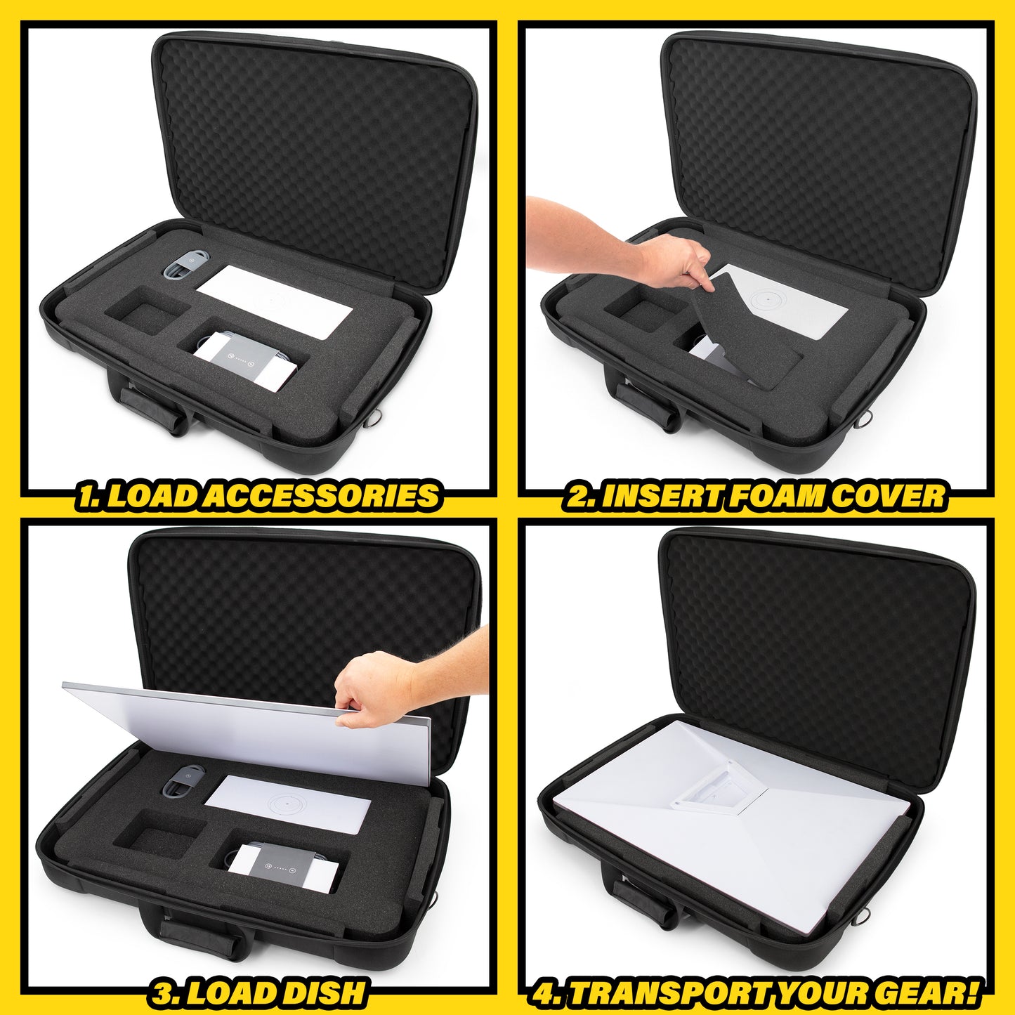 Travel Case Compatible with Starlink Gen 4 Standard Dish Kit – Impact Resistant Hard Case with Precision Cut Foam, Accessory Storage & Carry Strap