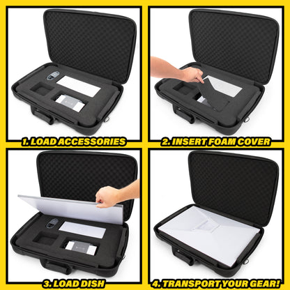 Travel Case Compatible with Starlink Gen 4 Standard Dish Kit – Impact Resistant Hard Case with Precision Cut Foam, Accessory Storage & Carry Strap