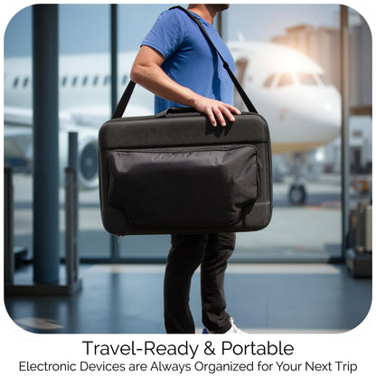 DJ Controller Mixer Gig Bag – Hard Shell Travel Case with Storage, Fits Most DJ Controllers up to 25"x17"x3.5", Portable Carry Case for DJ Gear