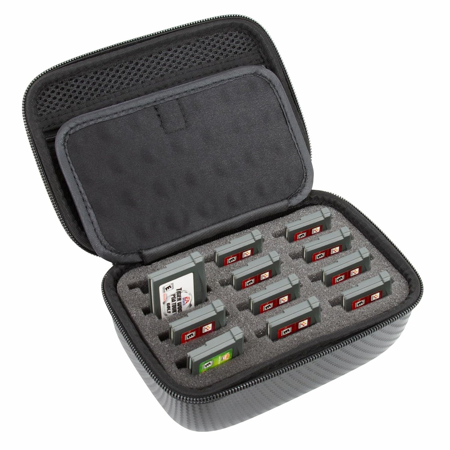 Travel Case Compatible with Game Boy Advance GBA Game Cartridges – Holds 12 Game Cartridges with Protective Foam Slots, Hard Shell Storage Case