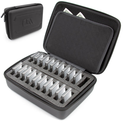 1 oz Silver Bar Capsule Holder Case for 1 Troy Ounce Silver Bars, Bullion Storage Box Fits 20 Capsules up to 50mm, Organizer for Silver Bar Holders