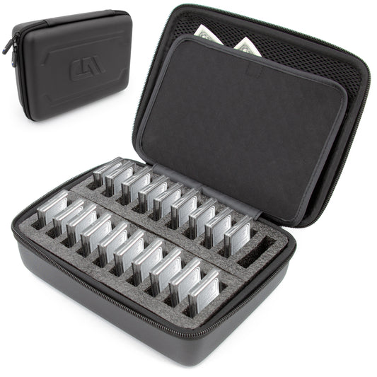 1 oz Silver Bar Capsule Holder Case for 1 Troy Ounce Silver Bars, Bullion Storage Box Fits 20 Capsules up to 50mm, Organizer for Silver Bar Holders