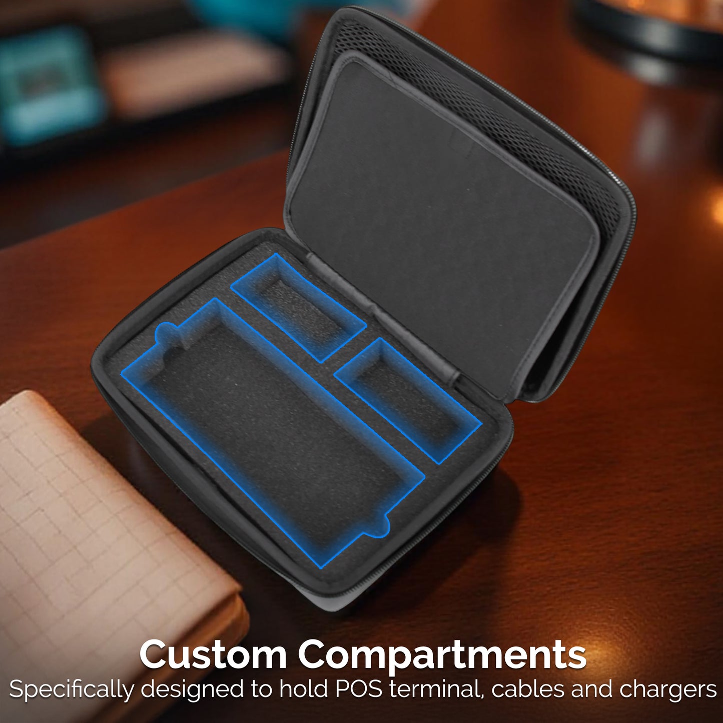Travel Case Compatible with Square Handheld Credit Card Machine Point of Sale Card Reader, Impact Resistant Exterior with Padded Screen Protection