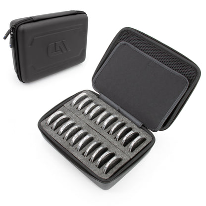 Coin Capsule Holder Case for 40mm Coins – Storage for American Silver Eagle Capsules and Dollar Coin Holders, Fits 20 Coin Capsules Up to 52mm Max