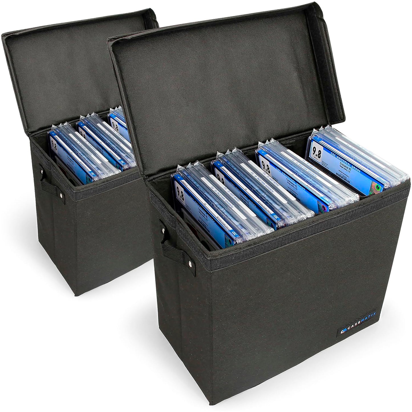 Graded Comic Book Storage Case Fits up to 28 CGC Graded Comics, Lightweight Comic Book Bin with Three Comic Book Partitions (2 Pack)
