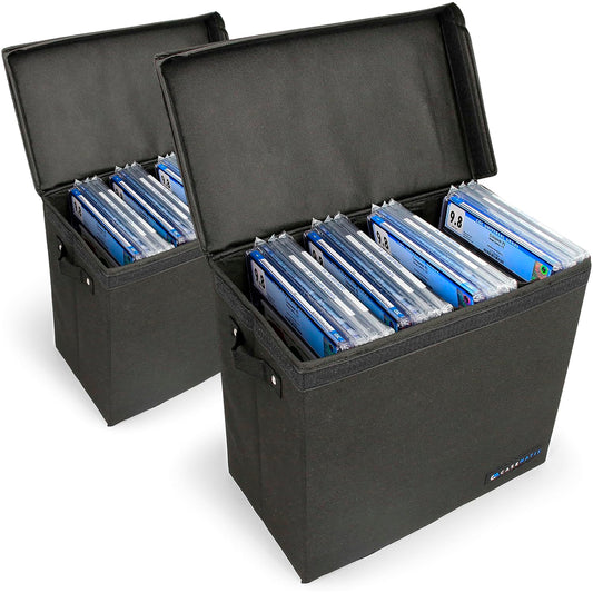 Graded Comic Book Storage Case Fits up to 28 CGC Graded Comics, Lightweight Comic Book Bin with Three Comic Book Partitions (2 Pack)