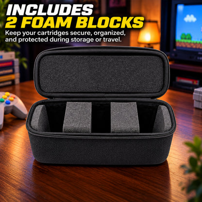 N64 Game Cartridge Storage Case Compatible with 12 Nintendo 64 Game Cartridges, Retro Video Game Organizer with Padded Game Holder