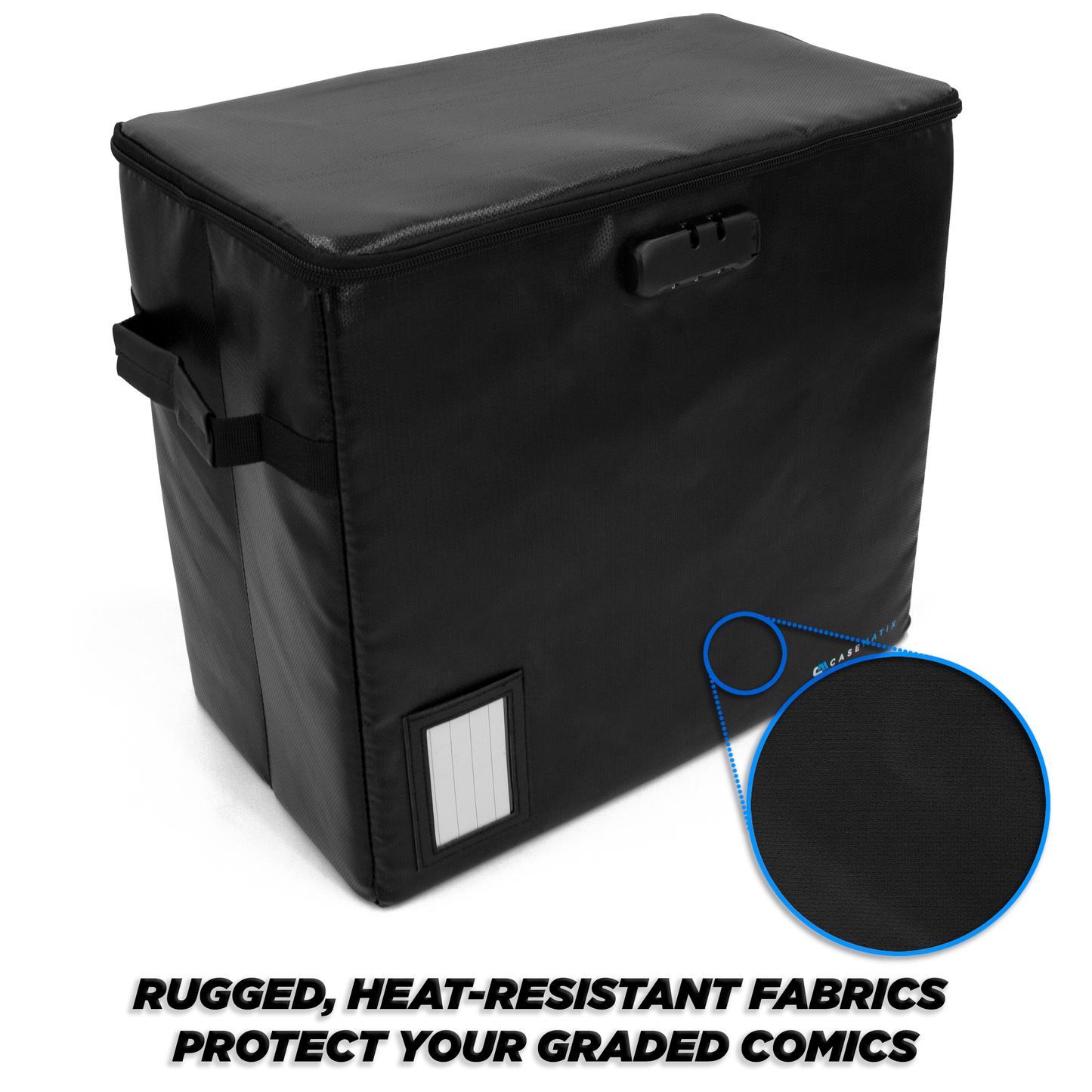 Graded Comic Book Storage Fits 30 CGC Comics - Hard Shell Fire Resistant Bin with 3 Dividers & Zipper Lock, Heat Protection (3 Pack)