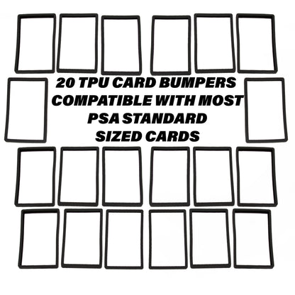 20 Pack Graded Card Bumper Guards Compatible with Standard PSA Slab Case, Includes 20 TPU Graded Card Storage Display Sleeve Protectors