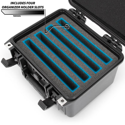 Crush Proof Jumbo Card Case With 4 Dividers - Waterproof Oversize Card Case for Large Pokemon Cards, Fits 8.5" x 5.6" Sleeves, IPX7 Protection