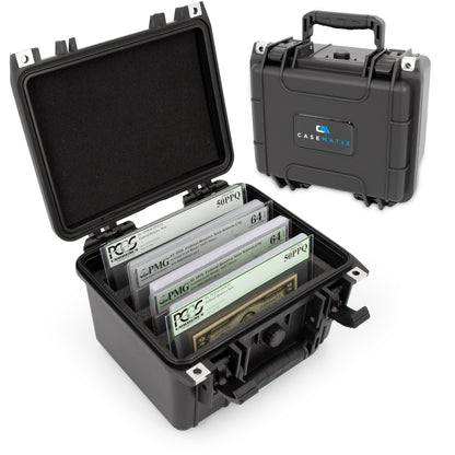 IPX7 Waterproof Collectible Currency Graded Banknote Case Compatible with PCGS and PMG Money Holders - Currency Sleeve Storage With Dividers