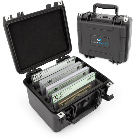 IPX7 Waterproof Collectible Currency Graded Banknote Case Compatible with PCGS and PMG Money Holders - Currency Sleeve Storage With Dividers