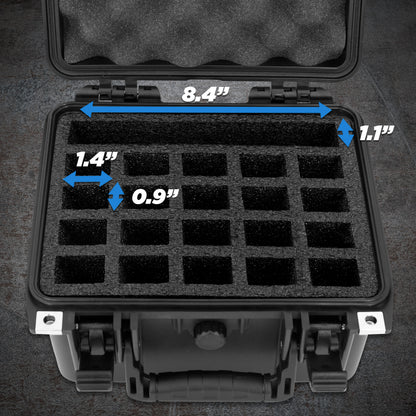 25 Harmonica Case - Waterproof Instrument Holder for Hohner, Fender and Other Harmonicas Up to 5.5" - Includes Weatherproof Carrying Case Only