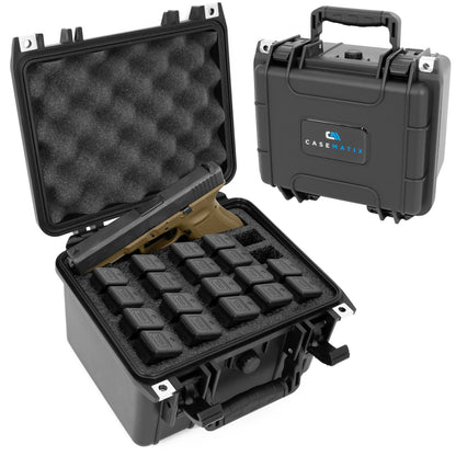 25 Pistol Magazine Storage Case or 20 Magazine & 1 Pistol Case - Waterproof Gun Magazine Storage for 25 9mm Magazines - Case Only