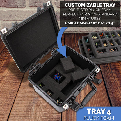 Miniature Carrying Case with Foam Trays – Hard Shell Storage Case Fits 43+ Minis, Warhammer 40k, DnD, Tabletop RPG & Mini Figure Storage
