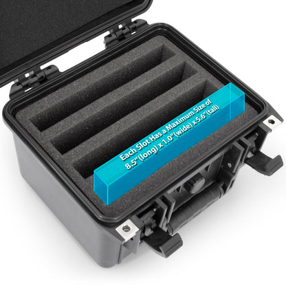 Waterproof 5x7 Photo Case Holds 5x7 Top loaders For Cards and Plastic Sleeves for Postcards - Fits 80 5x7 Cards With Photo Storage Dividers