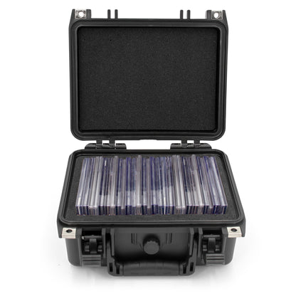 Graded Card Storage Box Compatible with 22 BGS 35 FGS 29 PSA Graded Sports Cards or 100+ Sleeve Top Loaders, Waterproof Graded Card Case