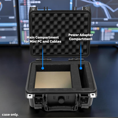 Waterproof Travel Case Compatible with NVIDIA DGX Spark Personal AI Desktop and Power Adapter - Crushproof Hard Shell Carrying Case with Custom Foam