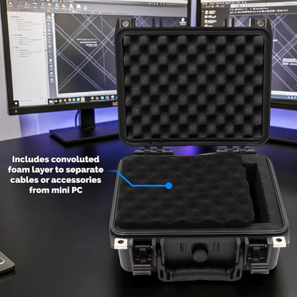 Waterproof Travel Case Compatible with NVIDIA DGX Spark Personal AI Desktop and Power Adapter - Crushproof Hard Shell Carrying Case with Custom Foam