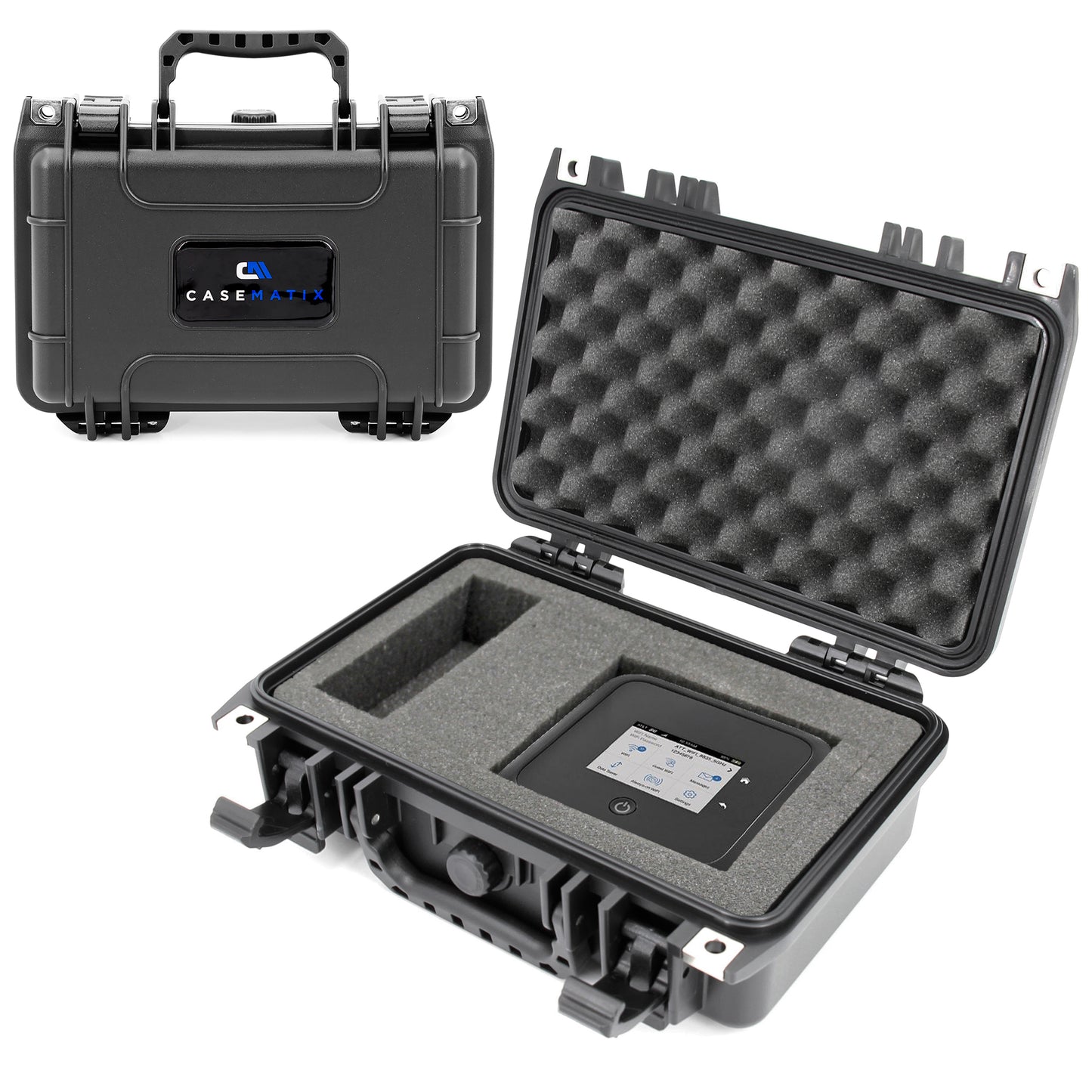 Waterproof Storage Case Compatible with NETGEAR Nighthawk M1/M5 Mobile Hotspot Router - Airtight Protection with Dual Locks & Padlock Holes