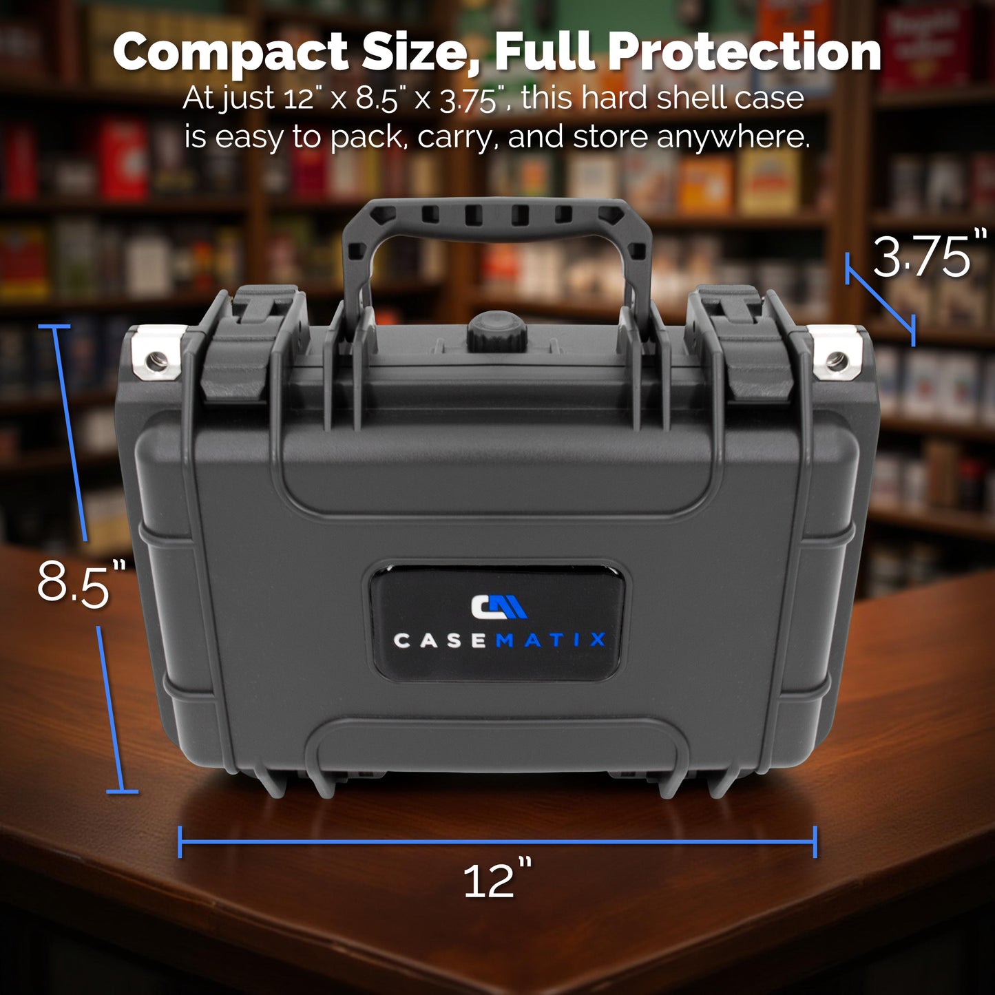 Hard Gun Case for Pistols – Waterproof Handgun Case for 9mm, Compact Pistols & Accessories – Custom Foam Interior with Adjustable Inserts