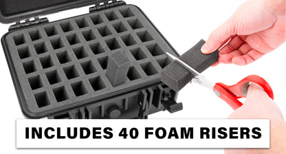 40 Pistol Magazine Storage Case - TSA Approved Waterproof Gun Magazine Storage for 40 9mm Magazines & Pistol Clips with Reinforced Padlock Holes