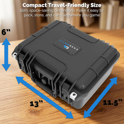 N64 Game Storage Case Fits 27 N64 Cartridges – Hard Shell Cartridge Case with 9 Precut Compartments, Waterproof Holder for Secure N64 Game Storage