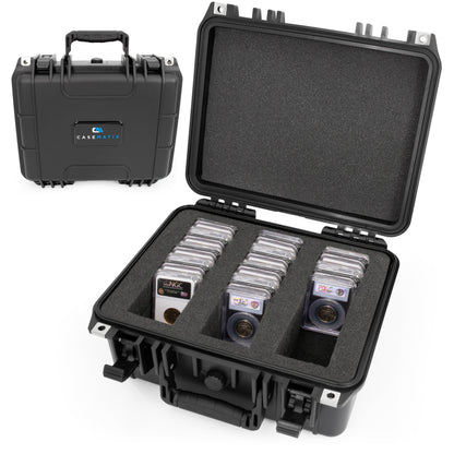 Graded Coin Case Compatible with 55+ PCGS or NGC Coin Slabs, Waterproof Coin Storage Box with Customizable Foam