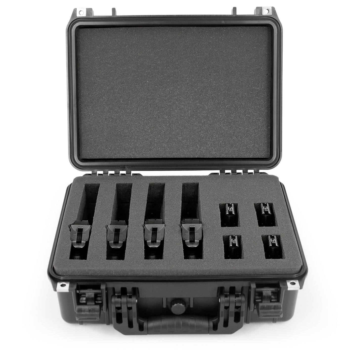 16" Customizable 4 Pistol Multiple Pistol Case - Waterproof & Shockproof Hard Gun Cases for Pistols, Magazines and Accessories with Two Layers of Foam