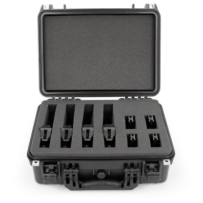 16" Customizable 4 Pistol Multiple Pistol Case - Waterproof & Shockproof Hard Gun Cases for Pistols, Magazines and Accessories with Two Layers of Foam