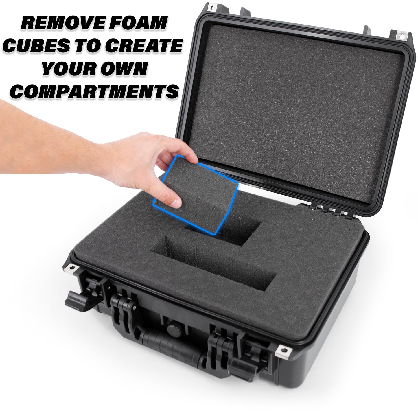 16" Customizable 4 Pistol Multiple Pistol Case - Waterproof & Shockproof Hard Gun Cases for Pistols, Magazines and Accessories with Two Layers of Foam