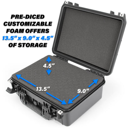 16" Customizable 4 Pistol Multiple Pistol Case - Waterproof & Shockproof Hard Gun Cases for Pistols, Magazines and Accessories with Two Layers of Foam
