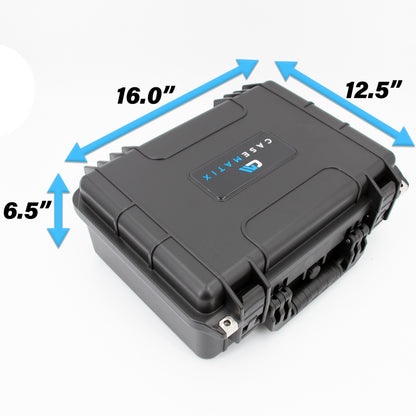 16" Waterproof Hard Case with Customizable Foam for Portable Electronics, Tools and Accessories - Hard Shell Plastic Case with Pre-Diced Foam Interior