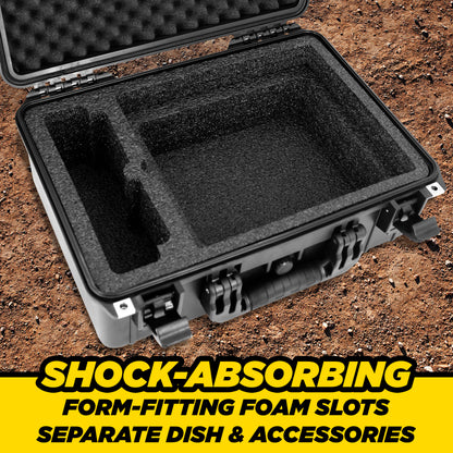 Waterproof Travel Case Compatible with Starlink Mini Dish, Mount, Power Supply & More - Professionally Cut Impact Resistant Closed Cell Foam