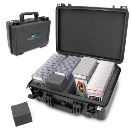 Graded Card Case Compatible with 120+ BGS PSA FGS Graded Sports Trading Cards, Waterproof Graded Slab Card Storage Box