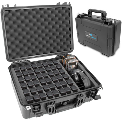 48 Pistol Magazine Storage Case and 9mm Ammo Storage Organizer - TSA Approved Hard Shell Gun Magazine Holder for 48 Clips with Accessory Storage