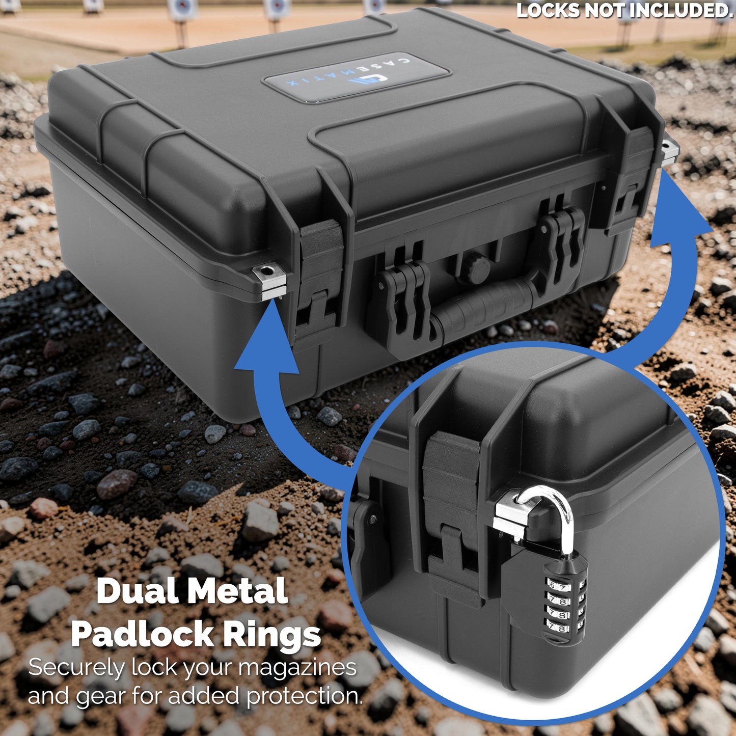 48 Pistol Magazine Storage Case and 9mm Ammo Storage Organizer - TSA Approved Hard Shell Gun Magazine Holder for 48 Clips with Accessory Storage